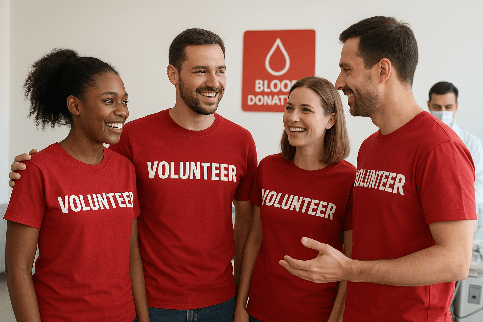 Community volunteers supporting the blood bank